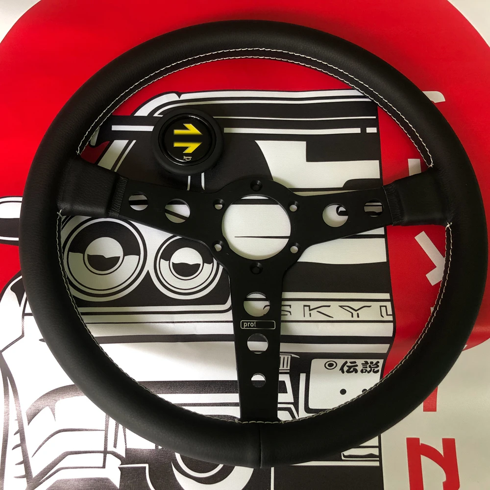 

Racing 350MM JDM Protoxxxtipo Leather Steering Wheel Universal Modified Drift Rally Sport MxO Steering Wheel