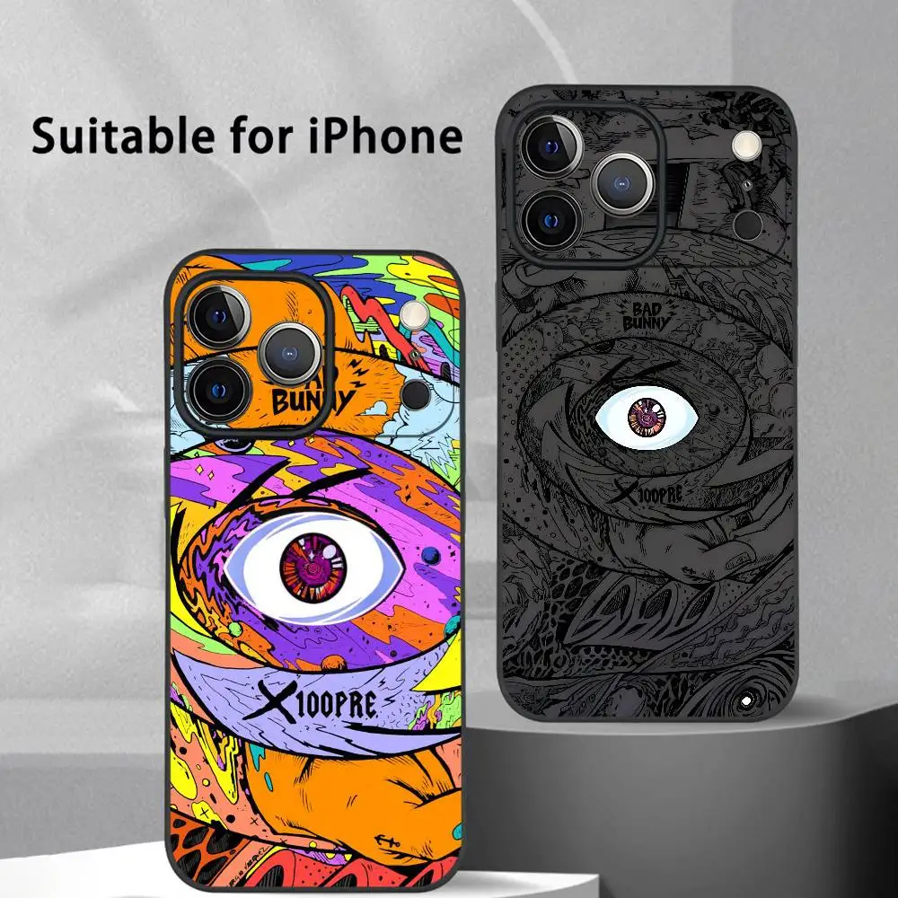 

Singer B-Bad B-Bunny Phone Case For IPhone 17 16 15 14 13 12 11 Pro Max Plus Mini Black Frosted Soft Shell Funda