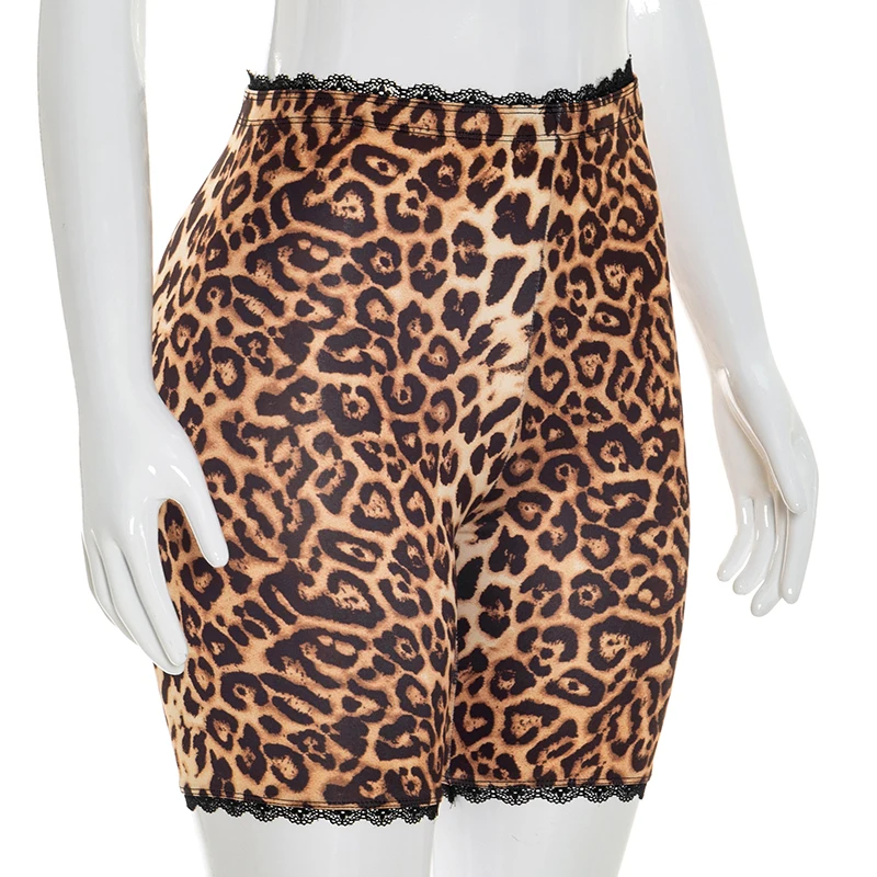 Vielseitige, eng anliegende, schmal geschnittene, mit Blumenmuster versehene, sexy, im Hot-Girl-Stil, mit Spitzenbesatz, Motorradshorts – Detail 21