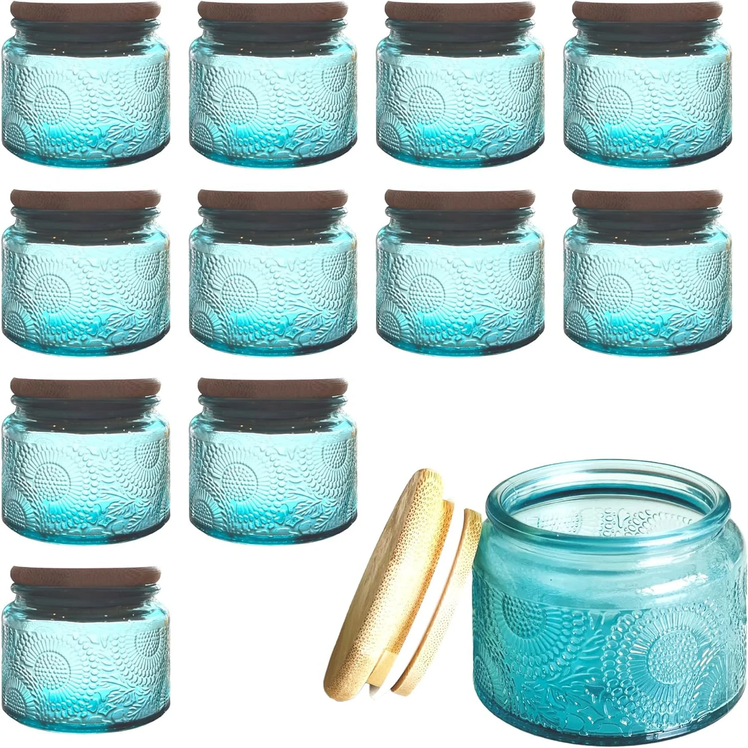 4oz Mini Glass Jars with Reusable Bamboo Lids  ,Home Décor Food Storage Candle Parties Wedding Baby Shower Favors Gift