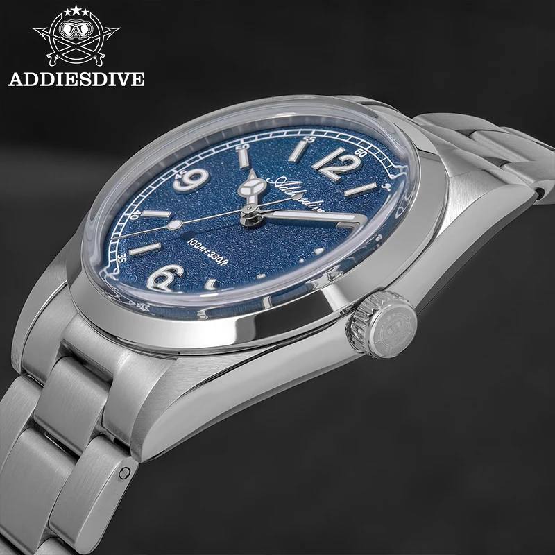 ADDIESIDIVE Luxury Men’s Watch VH31 Japan Quartz 36mm 316L Stainless Steel BGW9 Lume 100M Waterproof Bubble Glass Retro Diver