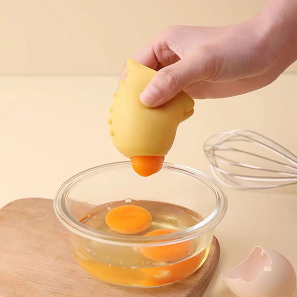 

2 Pcs Egg Yolk Separator Supple Separate Tool White Silicone Divider Lovely Cooking Supplies Cartoon