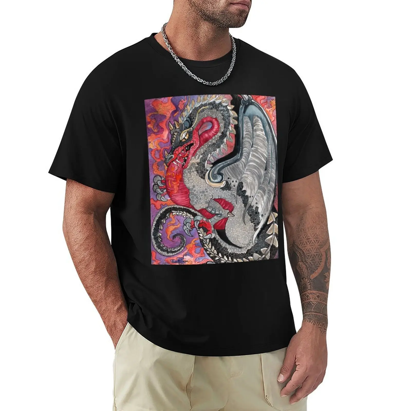 

Bryagh Flight of Dragons T-Shirt oversize t-shirts man anime stuff heavyweights men graphic t shirts