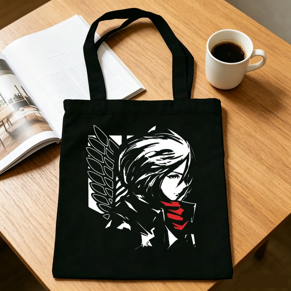 Attack on Titan Tragetasche, personalisierbare Einkaufstasche, wiederverwendbare Einkaufstasche für Damen – Detail 8