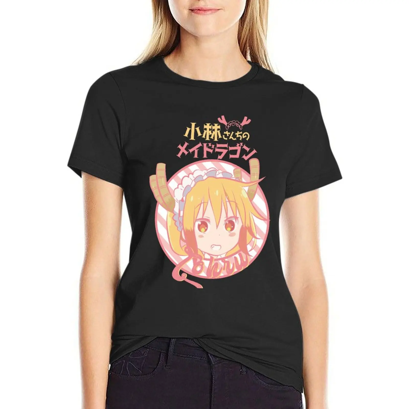 

MISS KOBAYASHI'S DRAGON MAID: TOHRU T-Shirt anime blacks animal prinfor t shirts for Womens