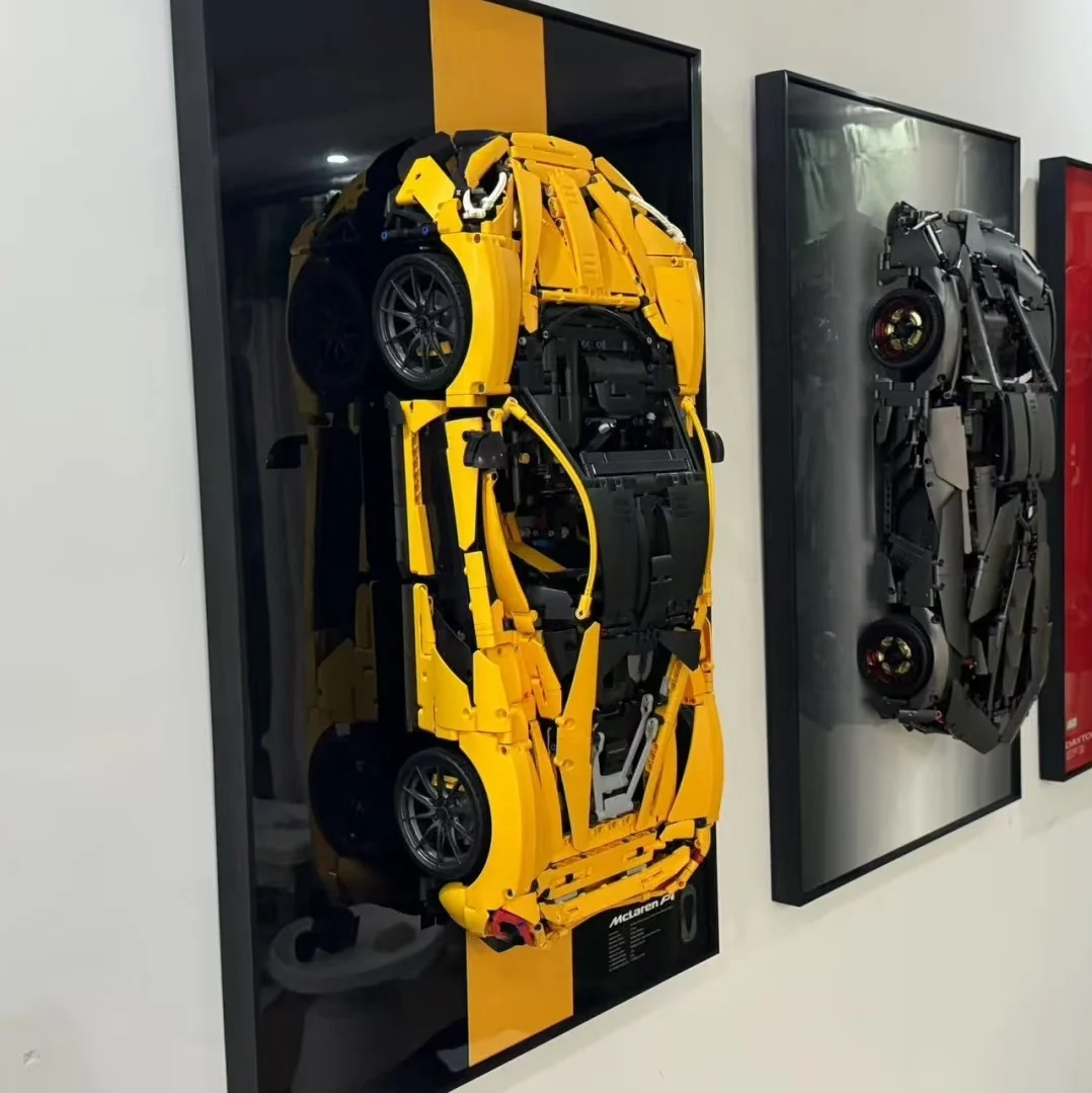 Nuevo panel de exhibición adecuado para el modelo de coche LEGO 42172 McLaren P1 Technic, caja de exhibición para montaje en pared, marco de fotos