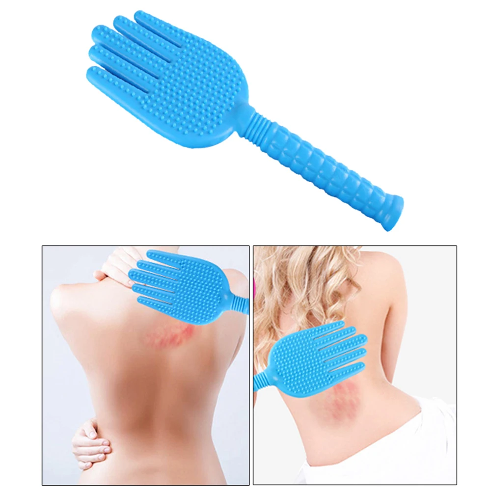

2pcs Silicone Meridian Massage Pat Hand Shape Tapping Back Body Knock Massager Portable For Household Fatigue Relief Durable