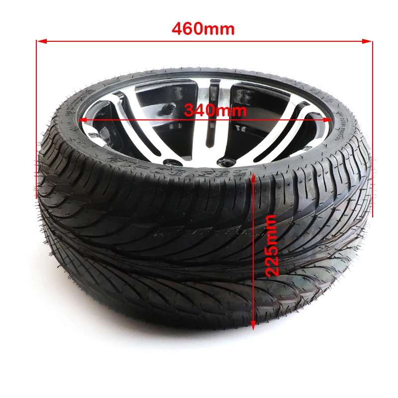 ATV 12 inch Tubeless Tire  235/30-12 Vacuum Tyre with Alloy Rims for DIY Kart Quad Bike Golf Car Front and Rear Wheels