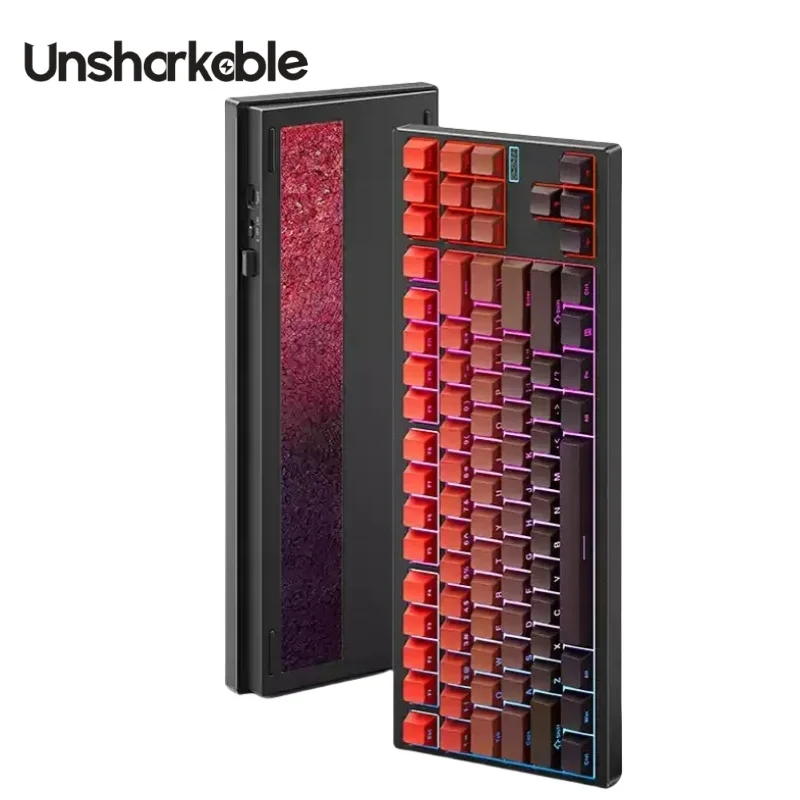 

Unsharkable GX87 V2 Tri-Mode 87Keys Keyboard CNC Aluminum Hot-Swappable Gasket Mount 16M RGB for Aluminum Shell Keyboard Gift