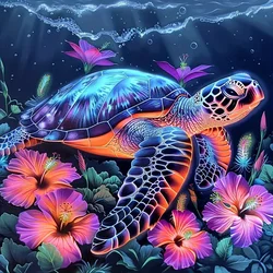 RUOPOTY Full Round Square Drill Diy Diamond Painting Kits Colorful Turtle Animals Diamond Embroidery Sale For Diy Crafts