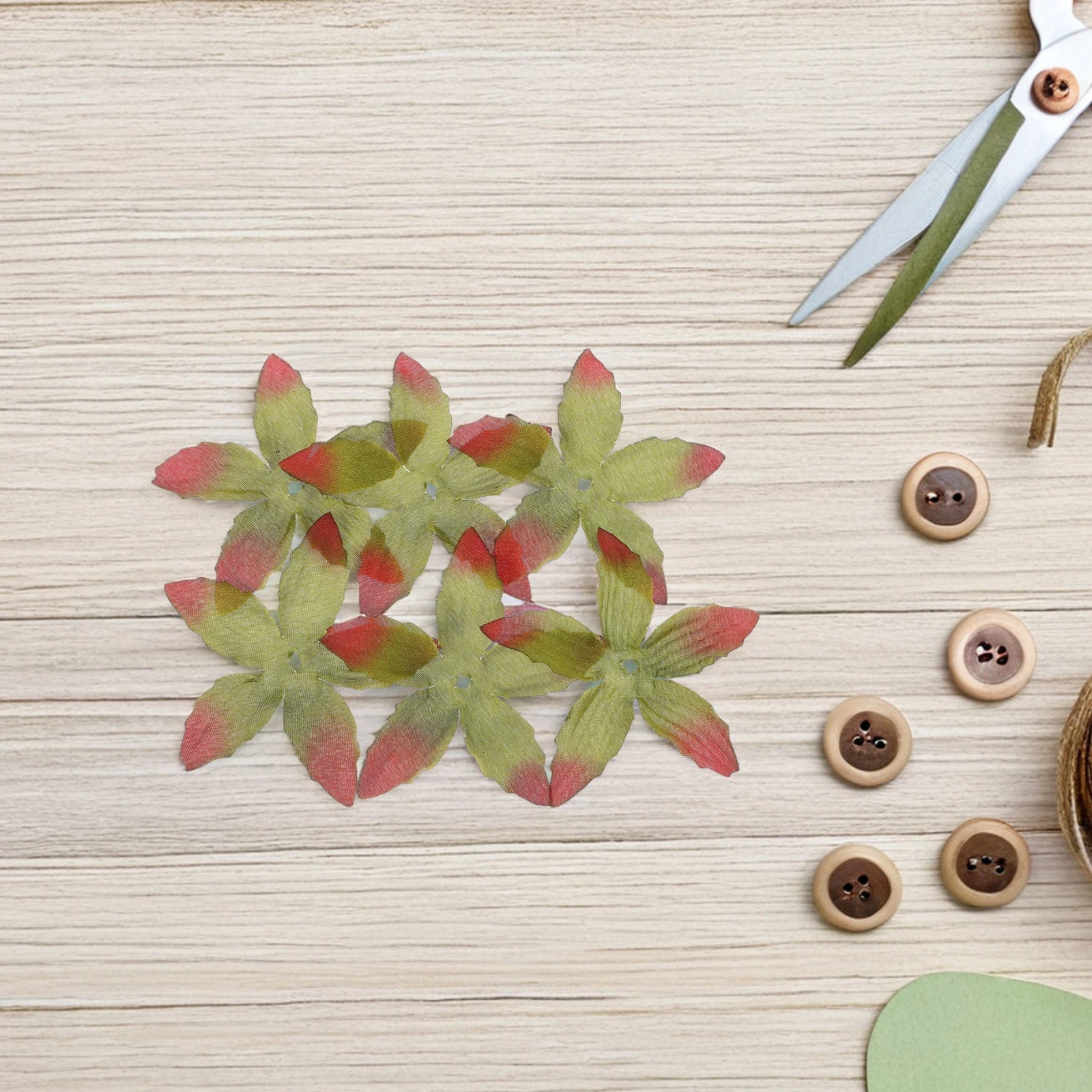 

100 Pcs Artificial Flower Calyxes Bulk Fabric Leaves Green DIY Supplies Home DecorArtificial Bouquet Materials Craft