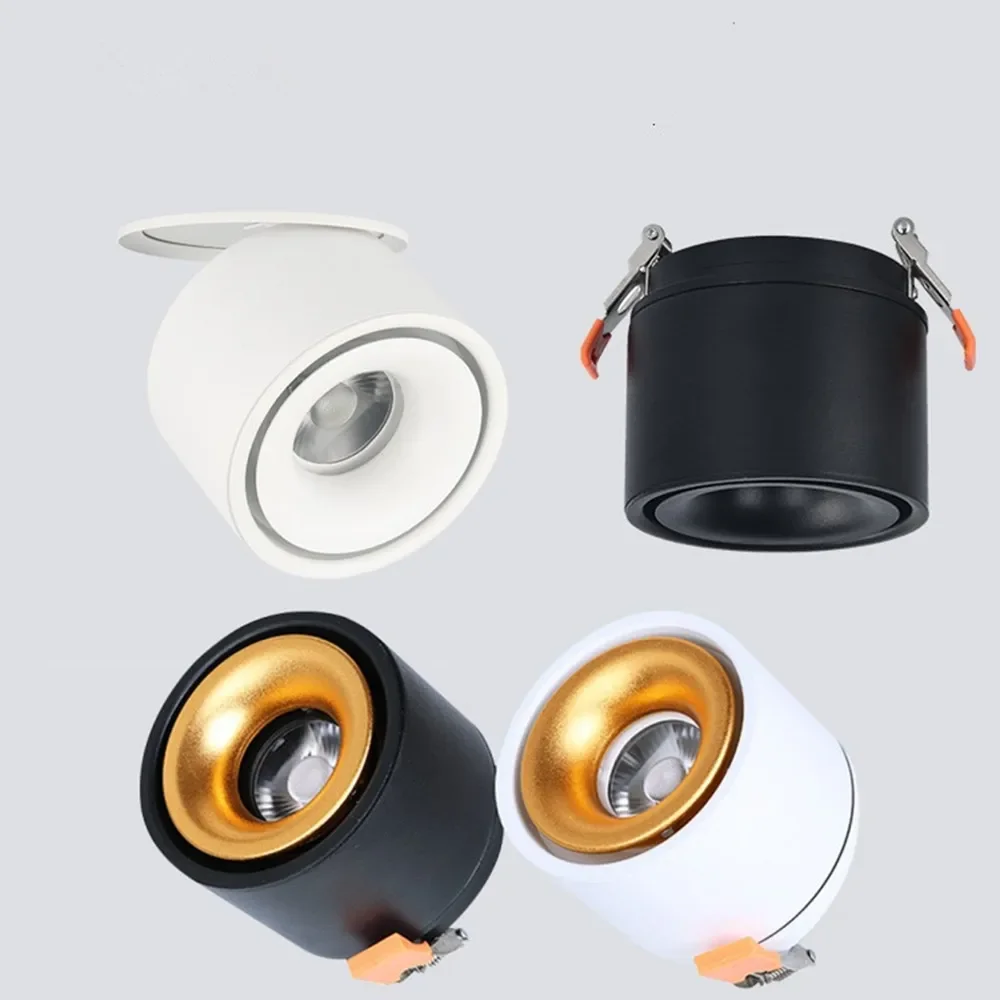 

Встраиваемый светодиодный точечный светильник COB Потолочный светильник 90 ° складной 360° ° Вращающийся 7 Вт 10 Вт 12 Вт 15 Вт для освещения гостиной спальни