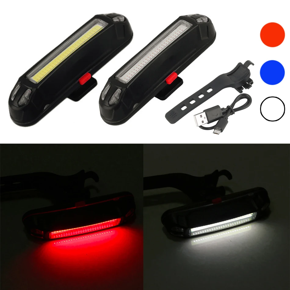 

Bicycle Headlight Light IPX-5 Waterproof USB LED Safety Rear Lights Warning Lamp MTB Bike Flashing Accessories Cycling Taillight