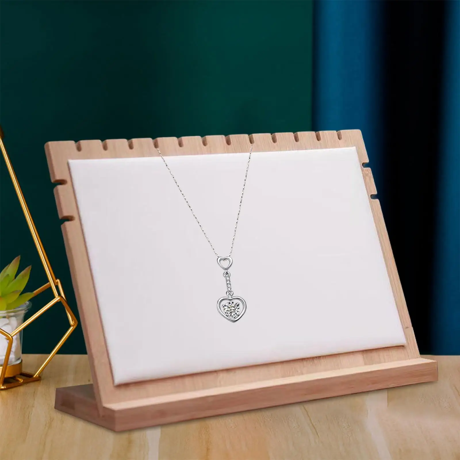 Wooden Pendant Necklace Stand Easel Display Holder for Jewelry Organizer Rack Showcase Multiple Bust