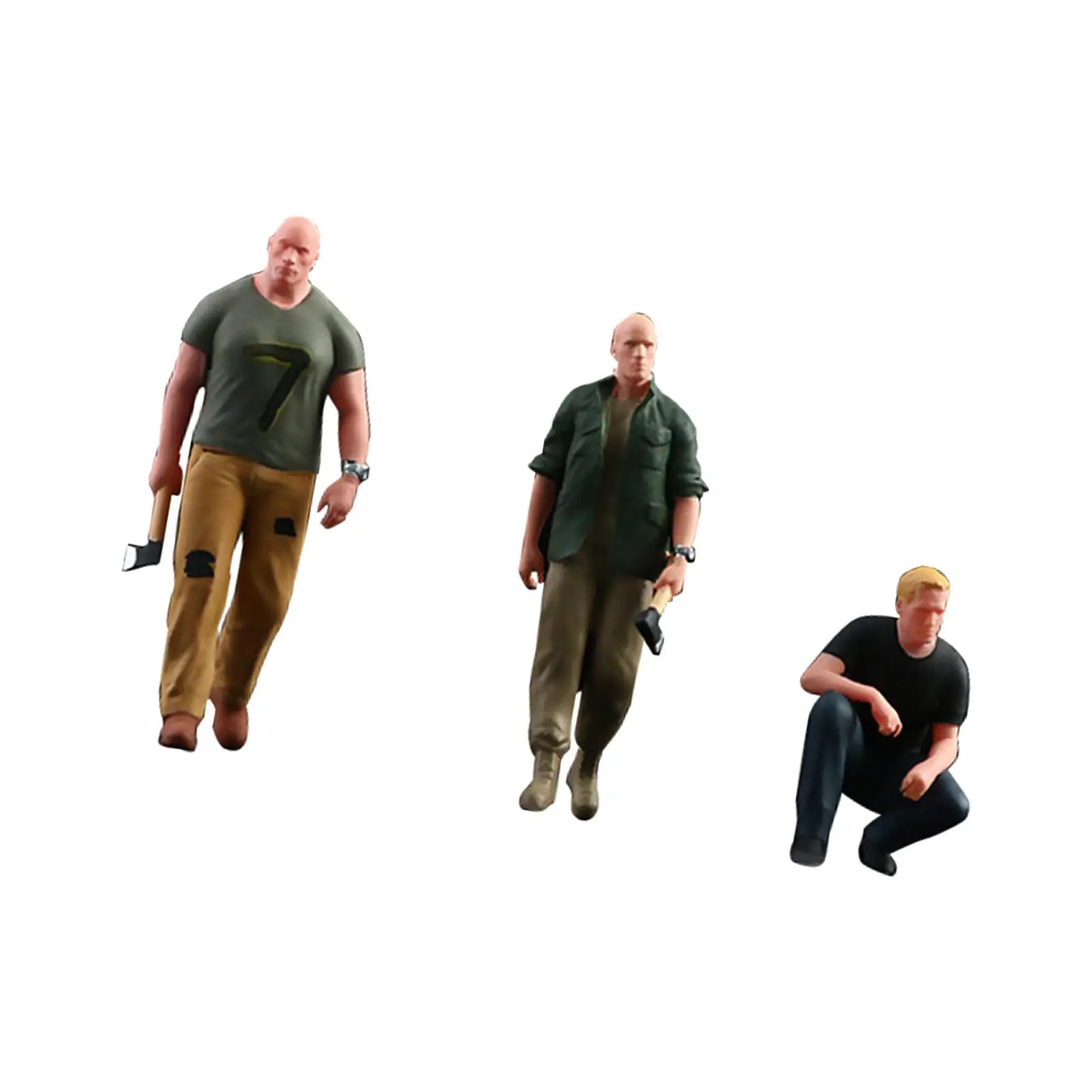 

3 шт., 1:64 фигурки для строительных комплектов, миниатюрная сцена, микроландшафт