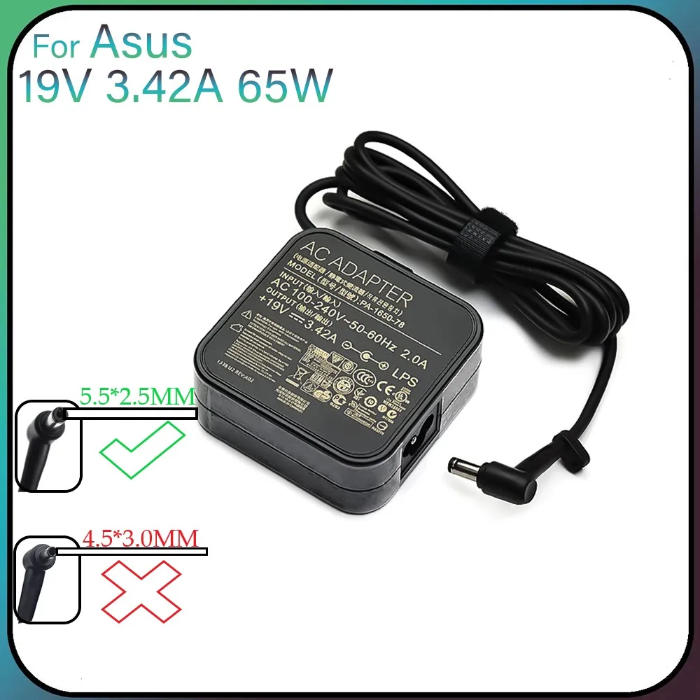 PA-1650-78 19V 3.42A 65W 5.5x2.5mm AC Adapter Power Charger For Asus K56C K501U X555 X555C X555D X555B X555BA Laptop Cargador