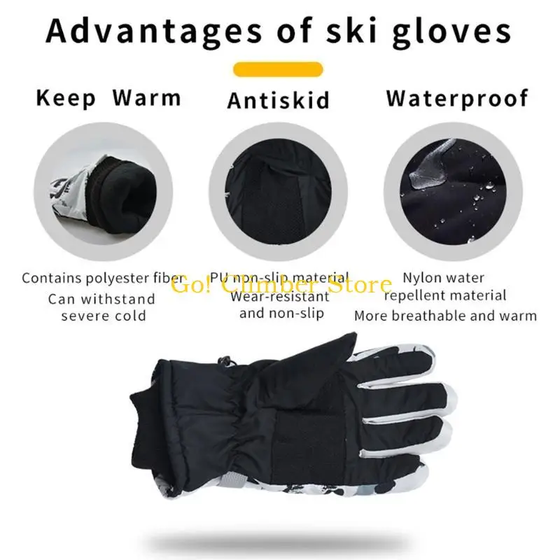 Q84C 남자와 여자 야외 스포츠 승리 방풍 및 따뜻한 겨울 장갑 두꺼운 컬러 일치 스키 커플 장갑