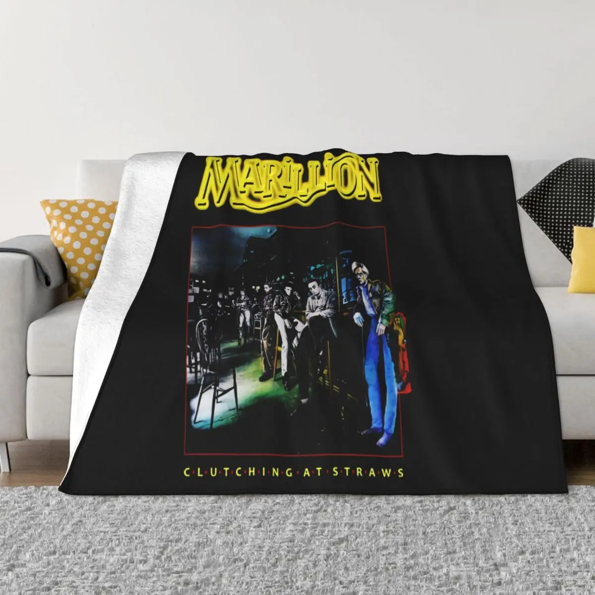 Vintage Mens Marillion Clutching At Straws O T Casual Fitness Better Famous Rock Vintage Original Cartoon Throw Blanket