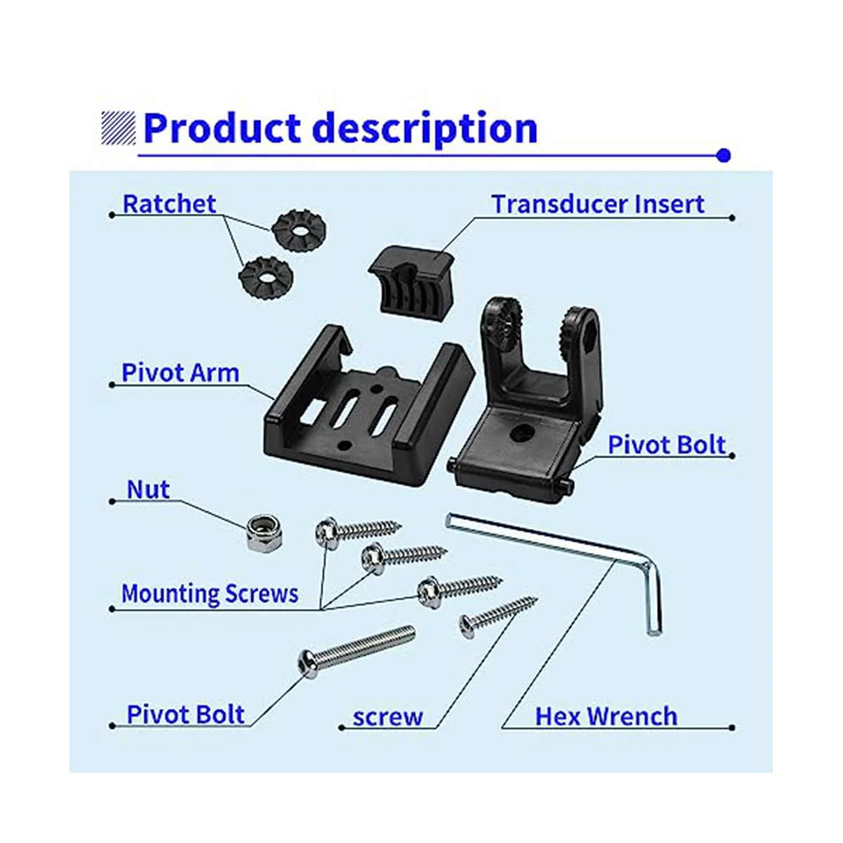 Soporte de transductor para XNT 7400931, montaje de transductor para transductores modelo XHS, Kit de Hardware de montaje de popa para XNT 9 20