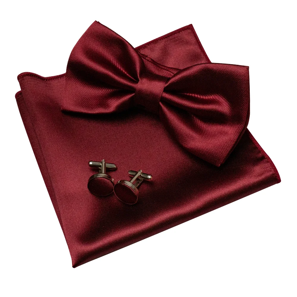 EASTEPIC Herren-Fliege-Sets, einschließlich exquisiter Manschettenknöpfen und weichen Taschentüchern, glänzendes Accessoire aus Satin für Männer bei Hochzeiten – Detail 13