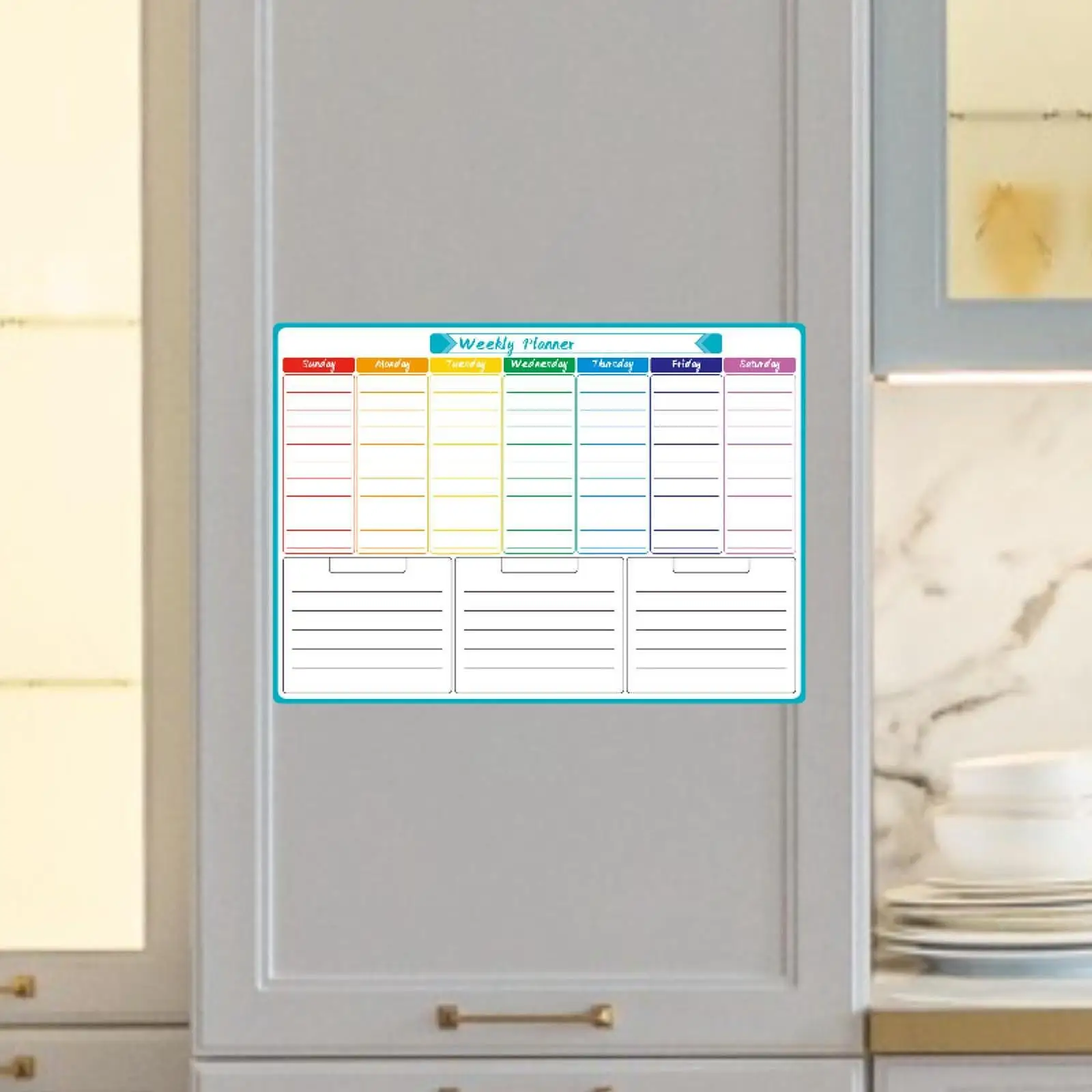 

Magnetic Weekly Planner for Fridge for Home Kitchen Erasable Whiteboard
