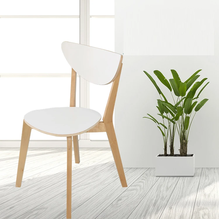 Factory Wholesale Nordic Solid Wood Dining Chair Modern Simple Backrest Chair Restaurant Hotel  Office Desk