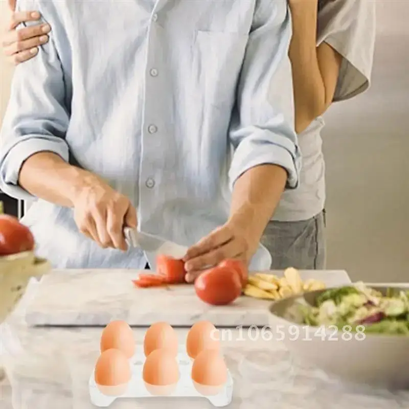 

2 Pcs Egg Storage Container Fridge Refrigerator 6 Food Serving 8 Clear Eggs Holder Veggie Containers Lid Frezzer Trays Tray