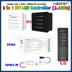 SPIR3 SPIR3-M C6 B6 SPI LED Controller MiBoxer Single Color+RGB+RGBW 3in1 Controller for Pixels Strip WS2812 with RF SPI Remote