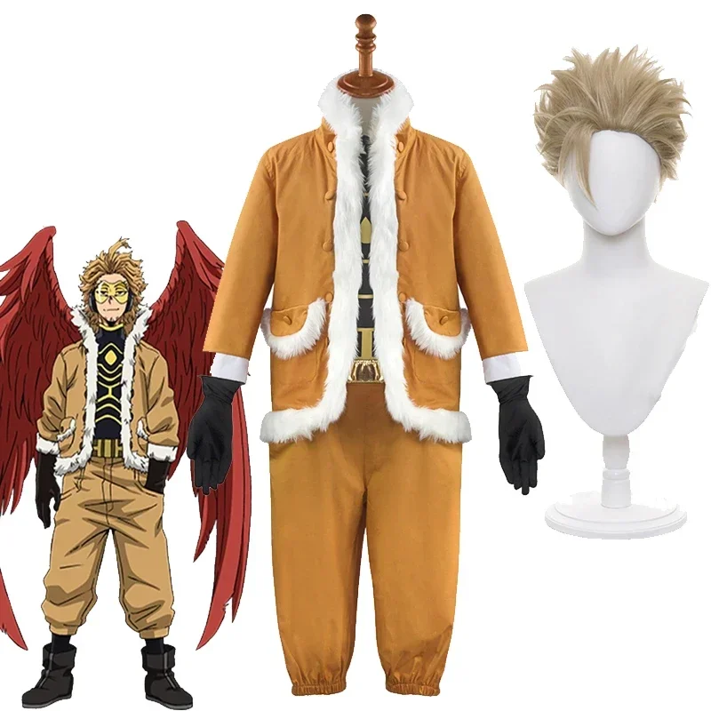 

My hero Academy hawks Cosplay Costume Takami Keigo Uniform Suit Wing Outfit Wig Halloween Carnival Clothing