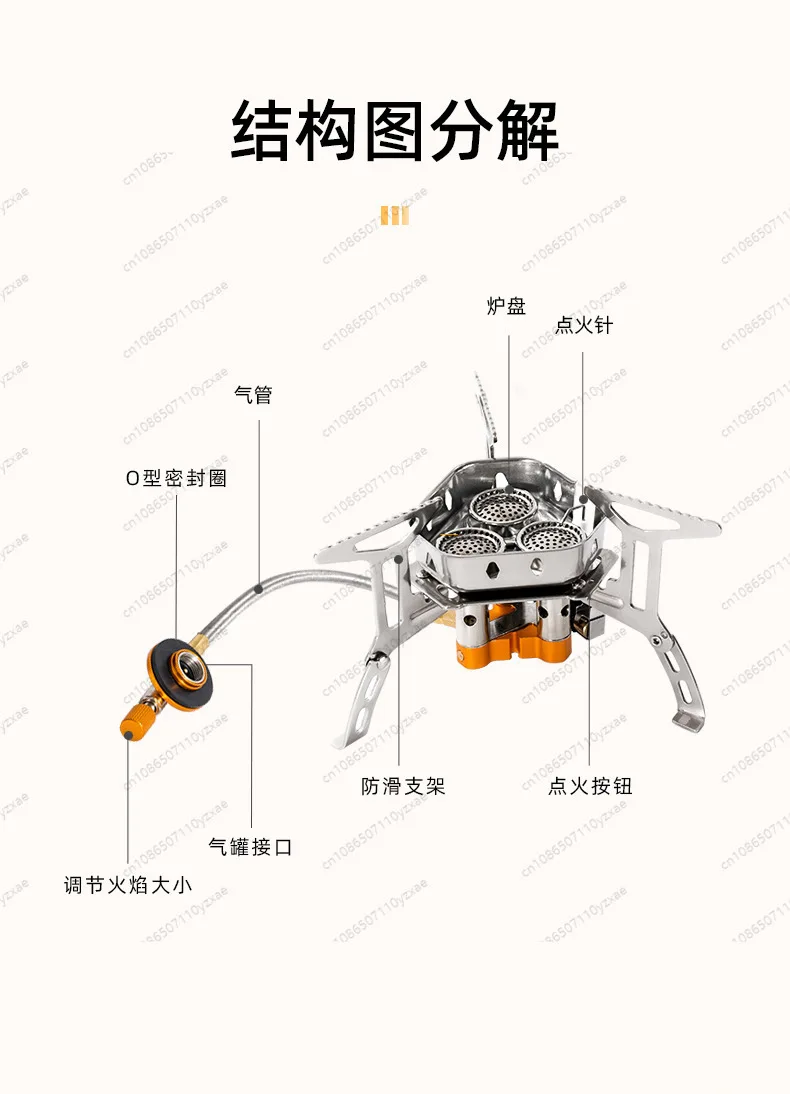 캠핑용 휴대용 접이식 카세트 스토브, 미니 가스 싱글 헤드 스토브, 방풍 스토브 헤드 썸네일 5