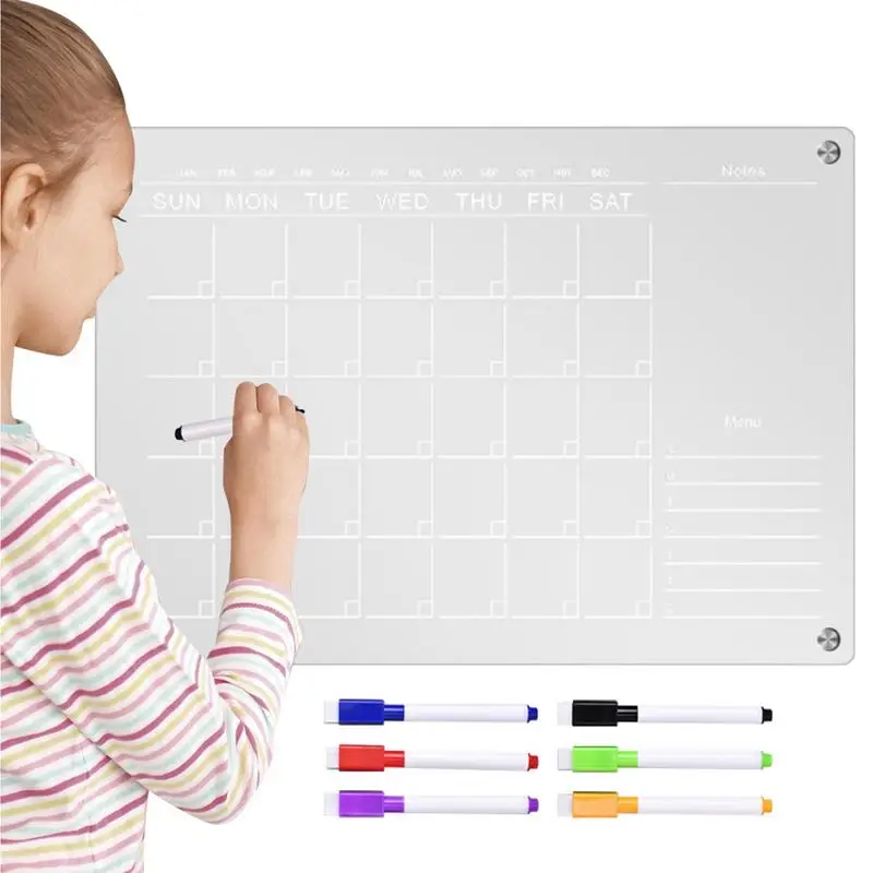 Calendário Magnetic for Refrigerator, Calendário Dry Erase, Planejador Mensal, Calendário semanal, Geladeira, Dry Erase Board