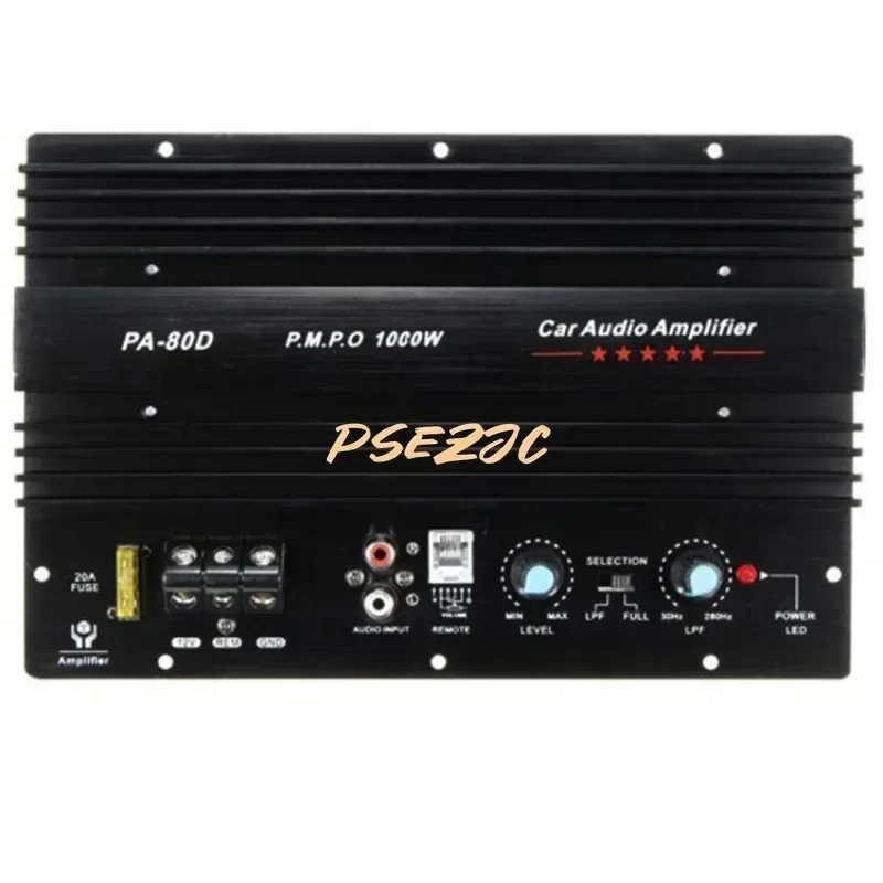 Coche 10 pulgadas 12 altavoces subwoofer amplificador placa base 12V Audio de alta potencia PA-80D placa 1000W