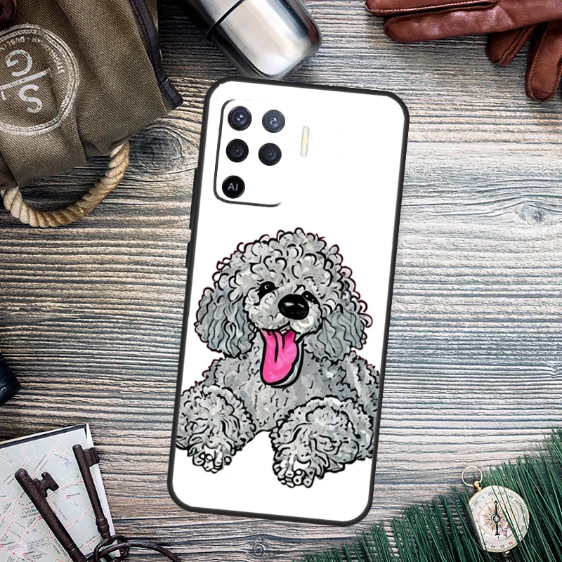 Poodle Dog For OPPO A74 A94 A54 A58 A78 A98 A16 A76 A96 A15 A17 A77 A5 A9 A52 A72 A79 A57S A53S Case