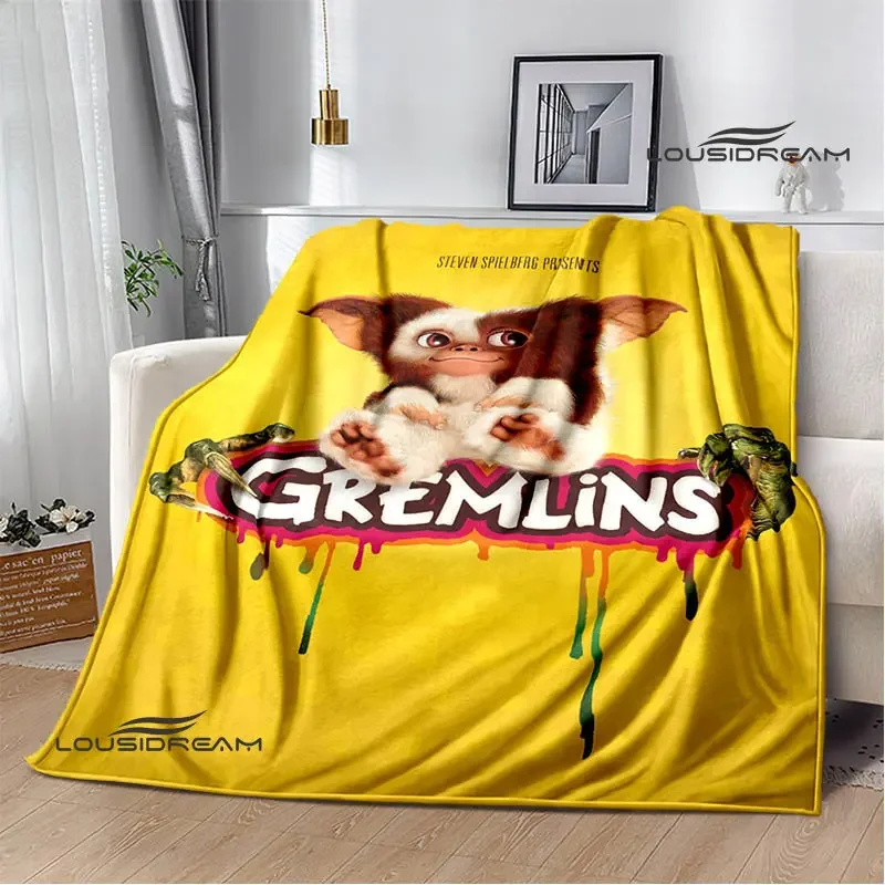 Gremlins cartoon printied blanket children\'s warm blanket flannel soft and comfortable blanket home travel blanket birthday gift