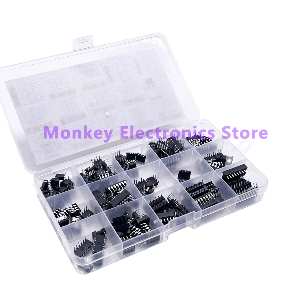 150pcs Integrated IC Circuits Chips Boxed PC817 ICL7660 NE555 LM358 JRC4558 LM393 LM339 Repair Appliances Send Clip Send Adapter