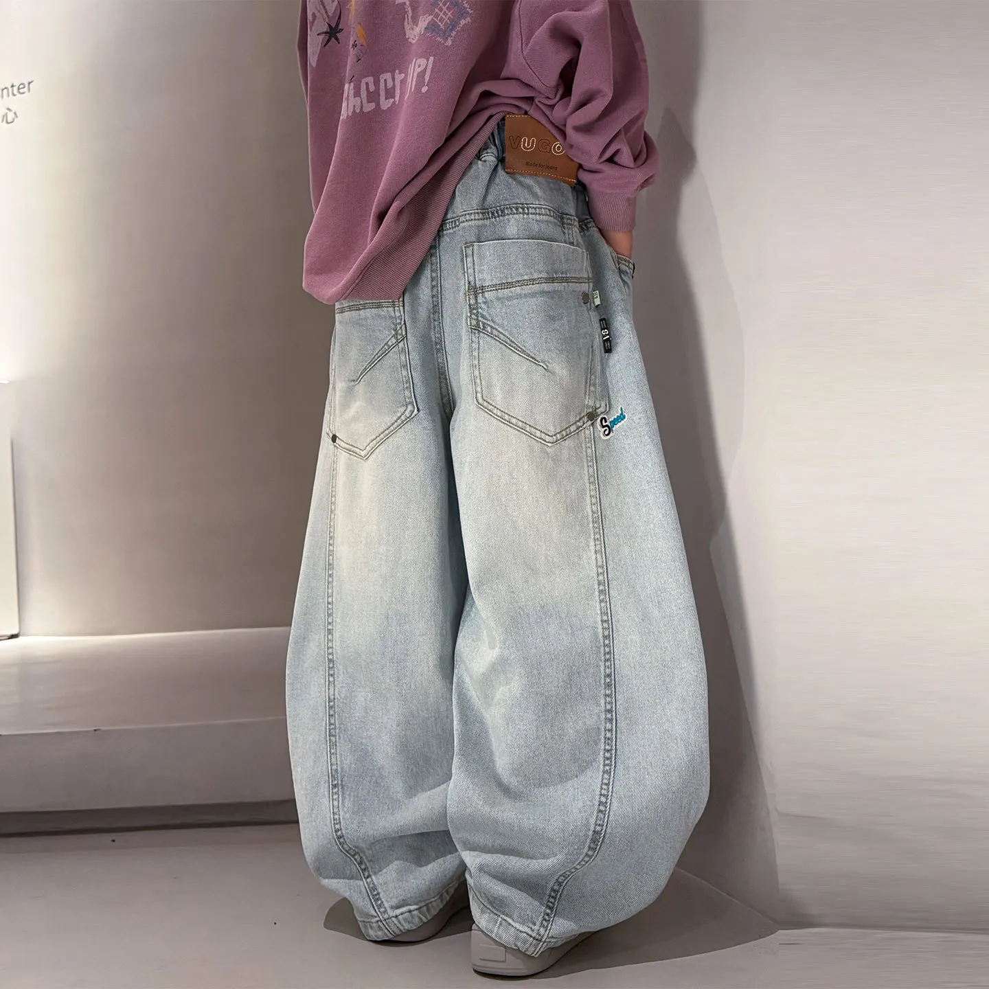 Boys' Jeans Spring and Autumn 2026 New Children's Casual Loose Trendy Trousers Teen Versatile Pants