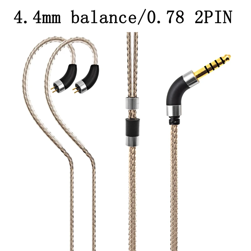 OKCSC High Silver Plated OCC Upgrade Cable 2 Pin 0.78mm Pin Wire Earphones Cable 2.5 3.5 4.4mm Balanced IEM Cable