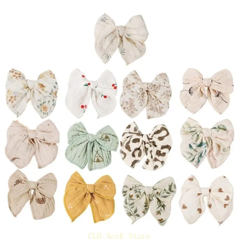 

16FE Headdress Hair Bowknot Clips Floral Hairpin for Girls Kids Child Toddlers Infant Headwear Hairclip Barrettes