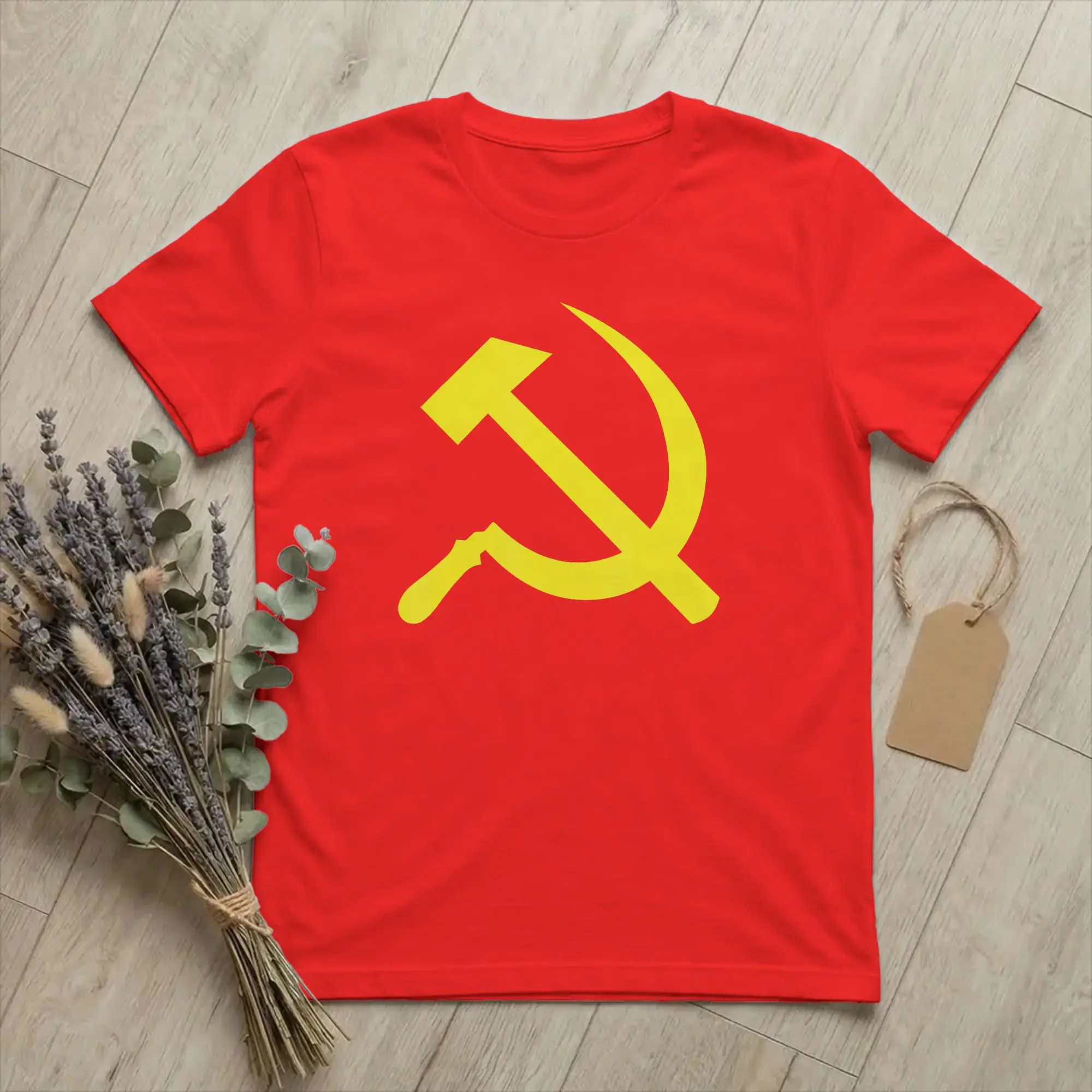 Men Hammer Sickle Soviet Union CCCP T Shirt USSR Russian Cotton merchandise Casual Short Sleeve Crew Neck Tees Graphic T-Shirt