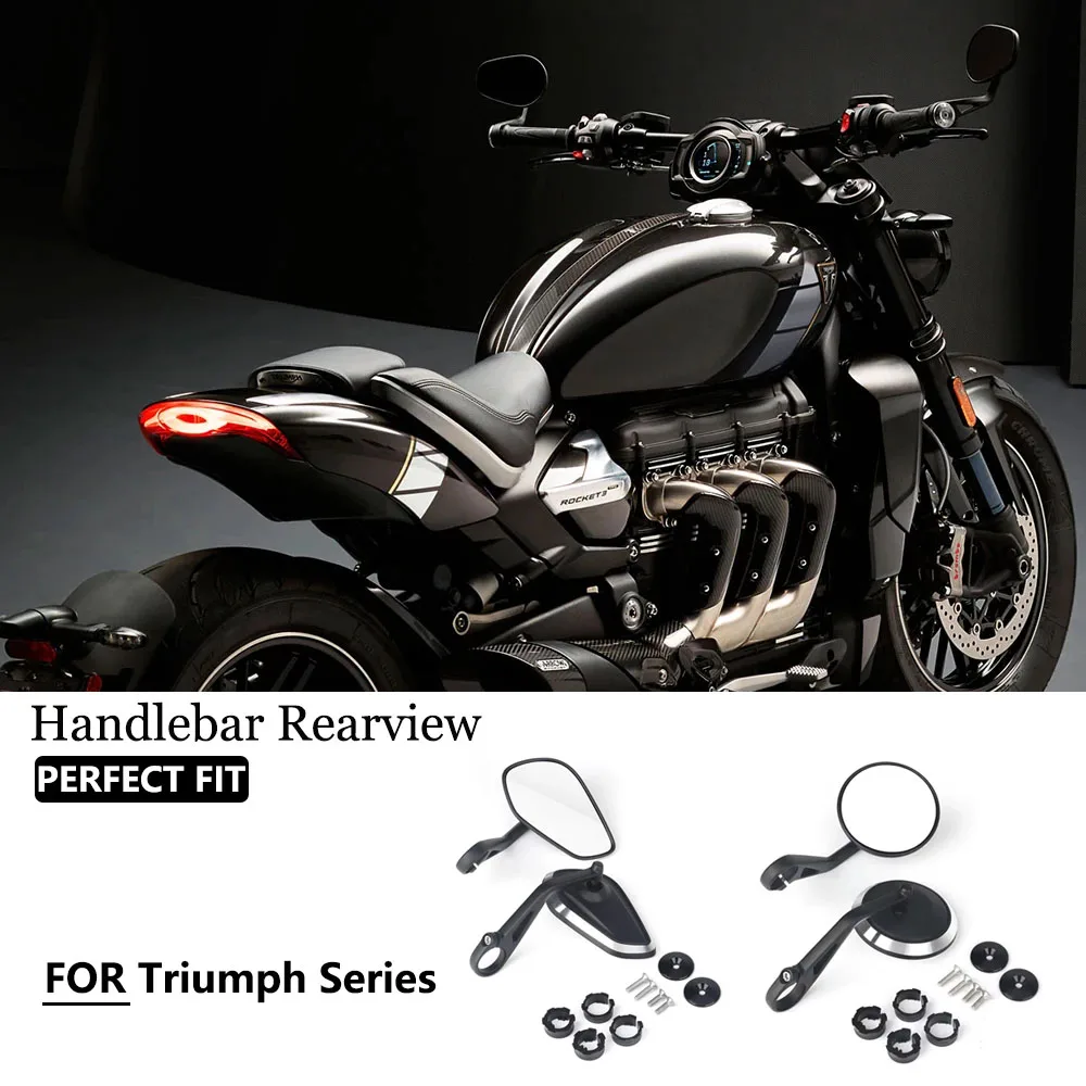 Motorcycle Handlebar Rearview Bar End Mirror For Rocket 3 Street Triple S 765 765RS 765R Trident 660 Speed Triple 1200RS 1200RR