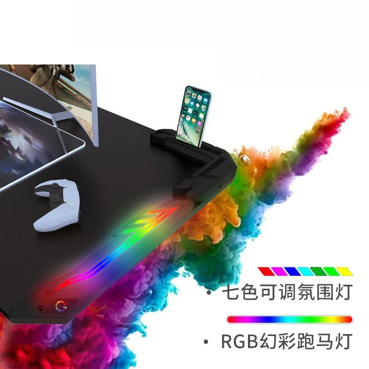 Customized carbon fiber dual motor internet cafe e-sports table can lift game table