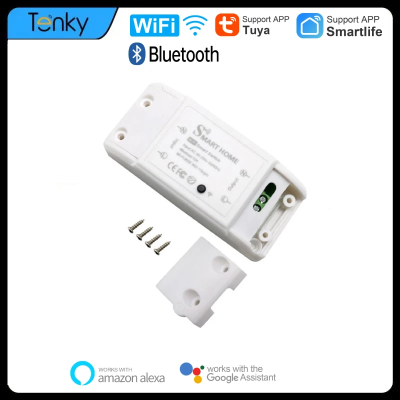 Tuya Bluetooth WiFi Smart Switch 10A Mini Smart Switch Wifi Realy Smart Life APP Control Smart Home Work With Alexa Google Home