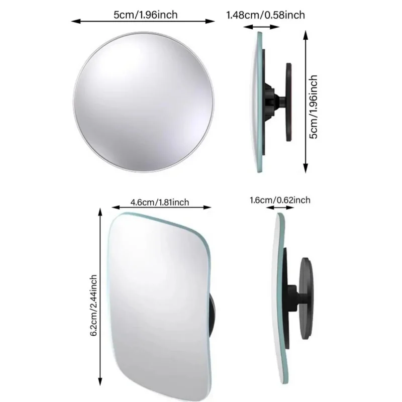 1Pair Car Blind Spot Mirror 360 Degree Adjustable Car Rearview Convex Mirror For Car Reverse Wide Angle Parking Rimless Mirrors
