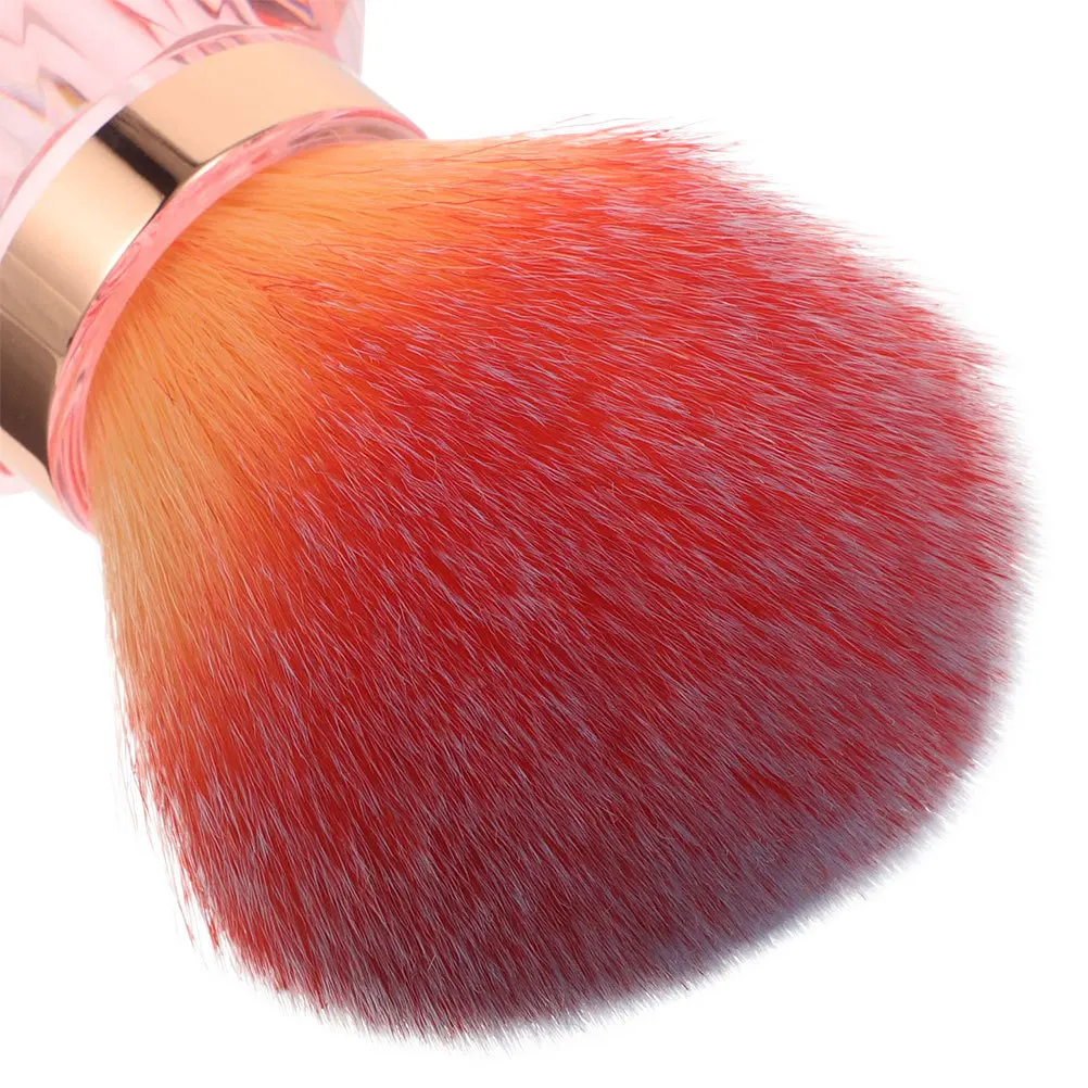 2 Stuks Nail Art Stofborstel Diamantvorm Zachte Grote Kop Roze Nagelreinigingsborstel Draagbare Acryl Uv Gel Poeder Remover