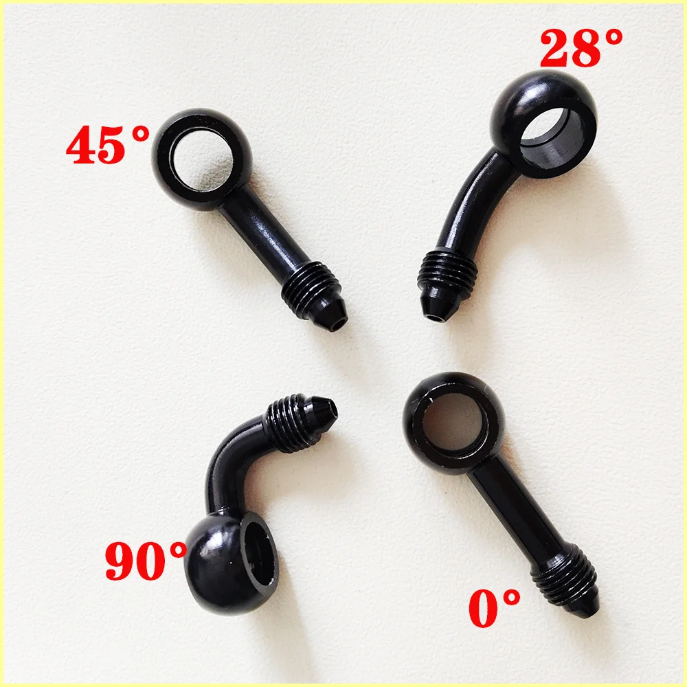 

M10 0° 28° 45° 90° ﻿Black Gold Brake Oil Pipe Seal Modification Conversion Angle Aluminum Alloy Electric Vehicle Accessories