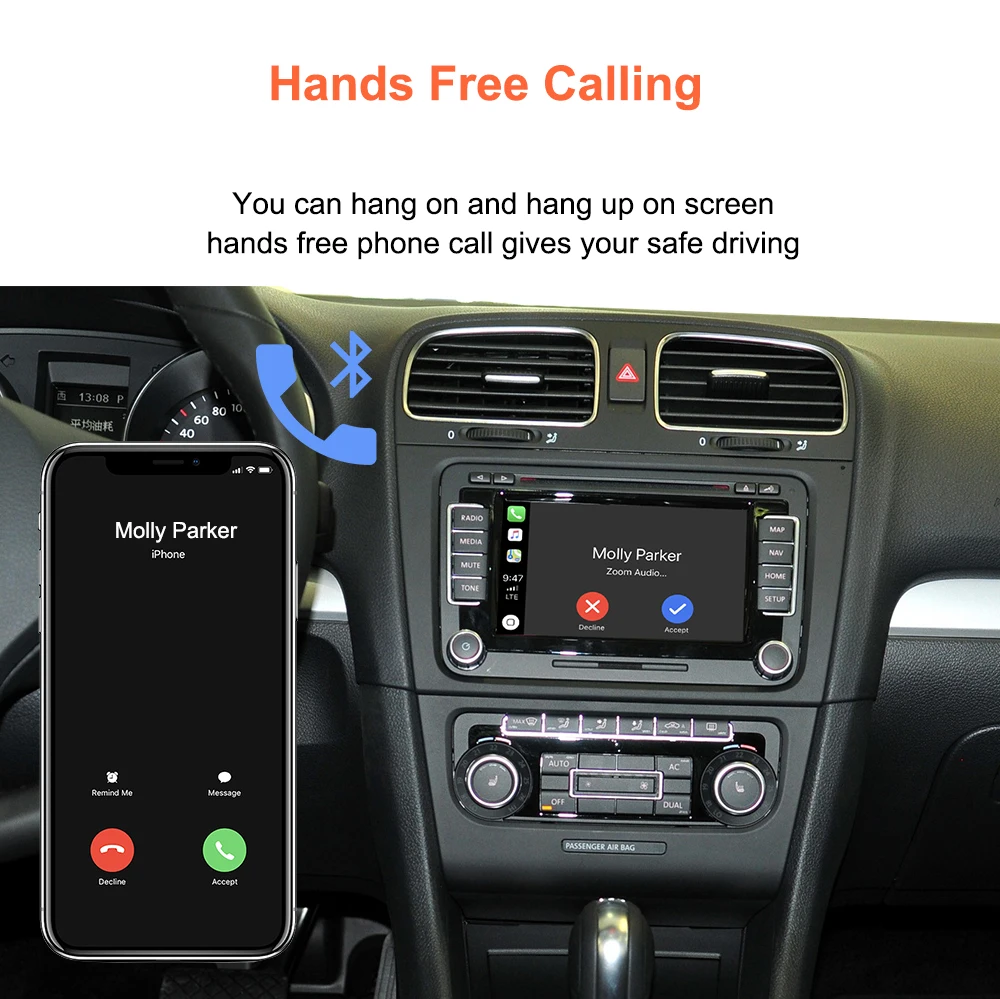 Bonroad Wireless Carplay Android Auto Nachrüst-Kits Modul für Volkswagen Passat B6 B7 Golf 6 RNS510 Serie Airplay Mirrorlink – Detail 13