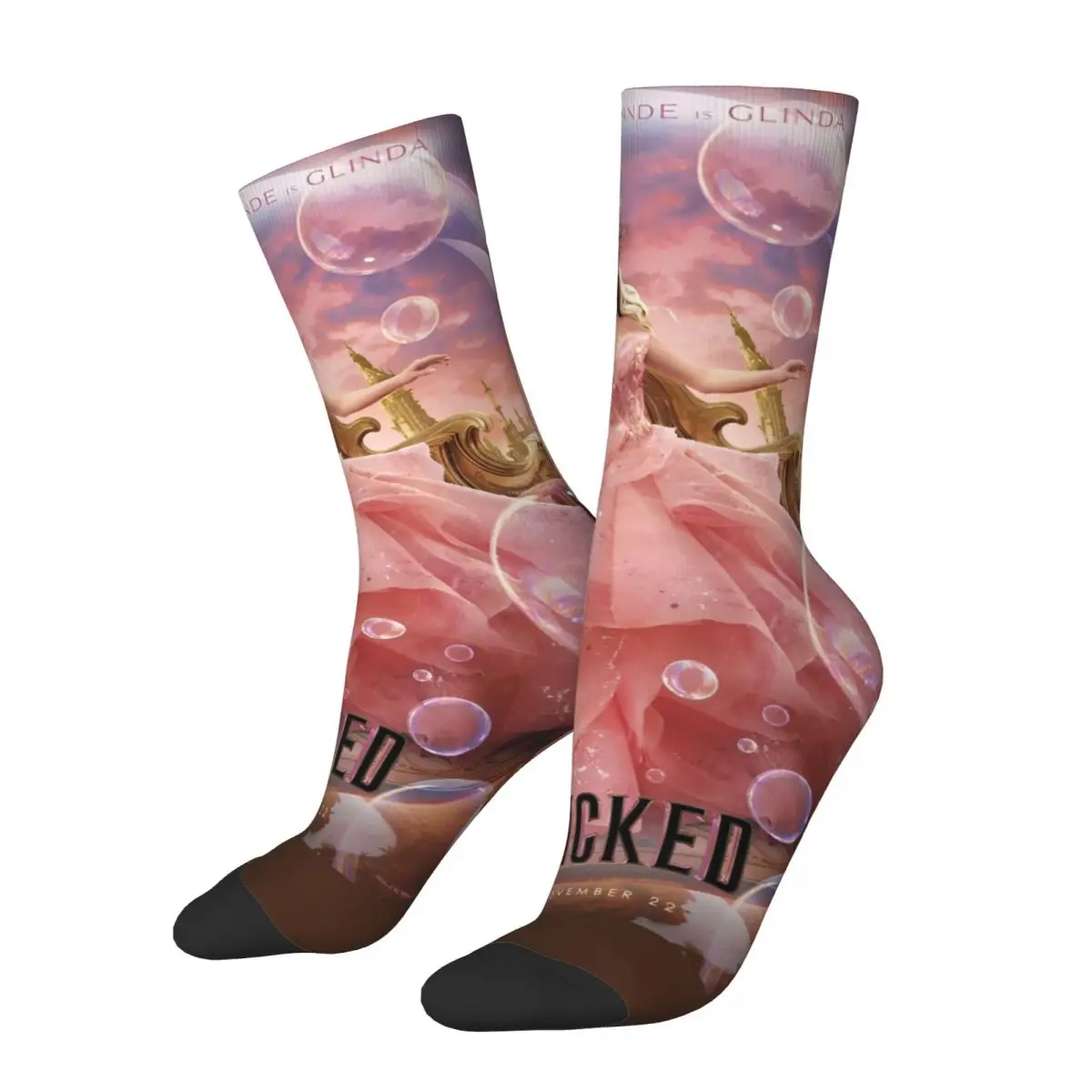 Happy Funny Male Men Socks Harajuku Wicked Elphaba & Glinda Sock Polyester Movie Sport Women Stockings Spring Summer Autumn