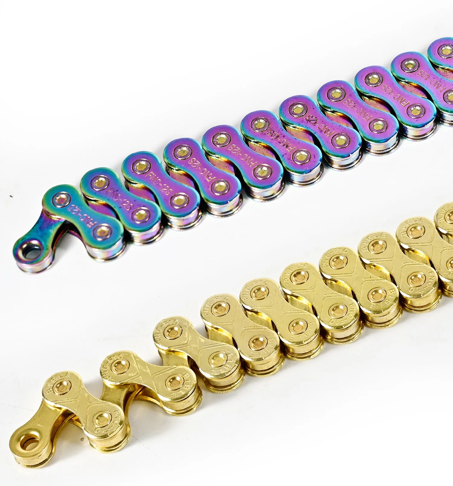 Nanlio X-Serie Fahrradkette 9 10 11 12 Gang Vollhohl Ultraleicht 116L MTB Rennradkette Gold Silber Regenbogen Galvanisiert – Detail 17