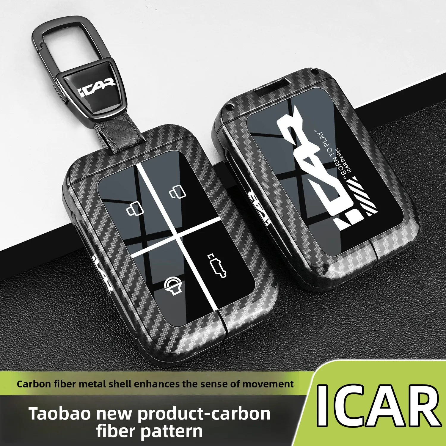 2025 Chery iCAR V23 Keycase Smart Bluetooth Physical Key iCAR03 Remote Control Protection Carbon Fiber