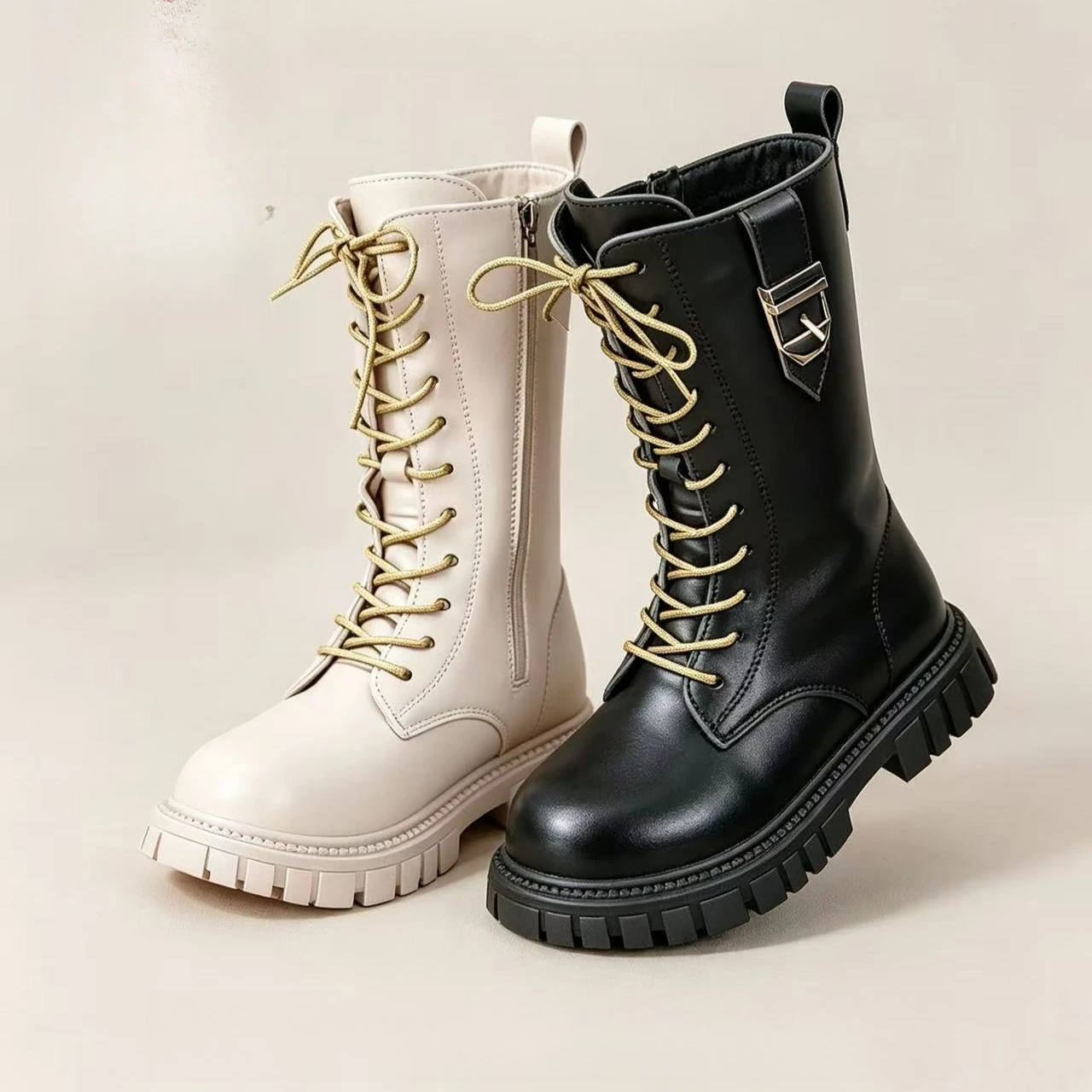 Mädchen Halbstiefel mit Seitenschnalle 2026 Neue Herbst-Kinderstiefel Robuste Schulstiefel Rutschfest Einfach Klassisch für Party und Alltag – Detail 6